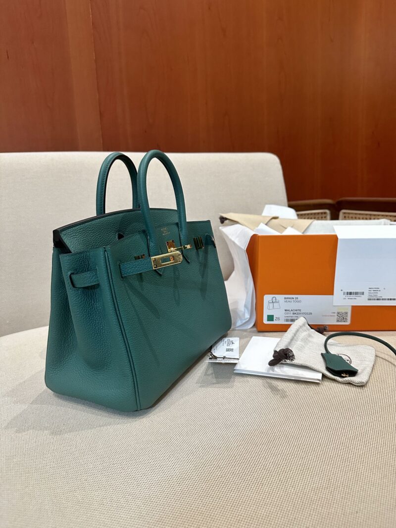 Hermès Birkin 25 Malachite, Gold Togo Gold Hardware - Image 3
