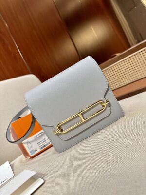 Hermès Roulis 19 Evercolor Blue Glacier Gold Hardware