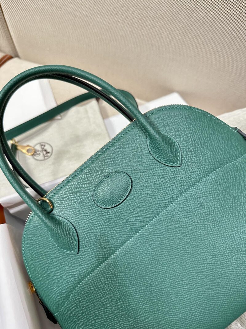 Hermès Bolide 27 Epsom Malachite Gold Hardware