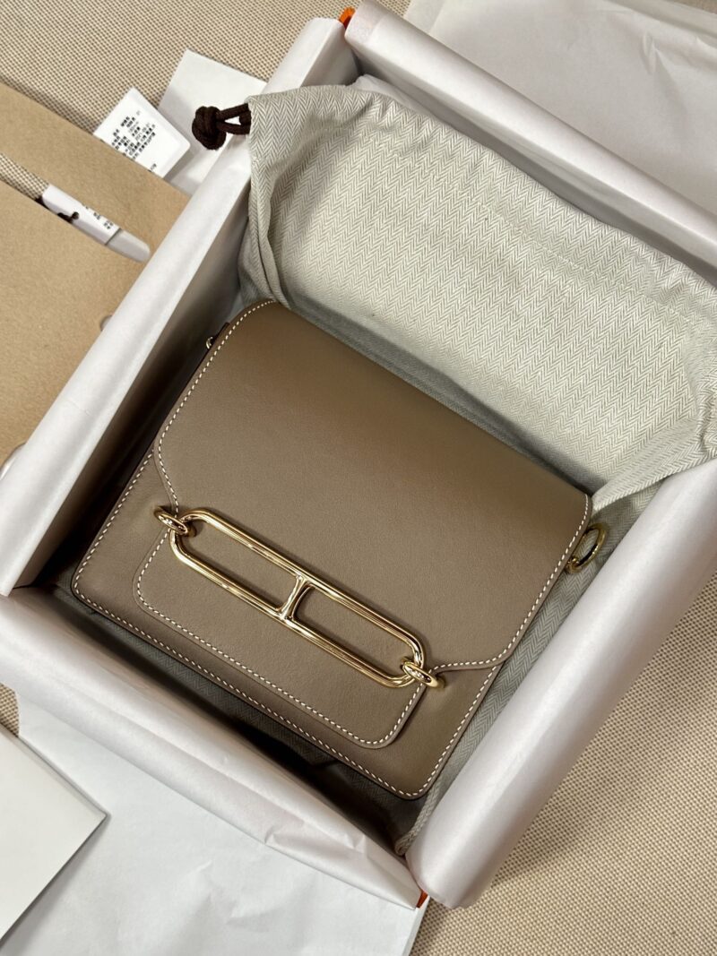Hermès Roulis 19 Swift Etoupe Gold Hardware