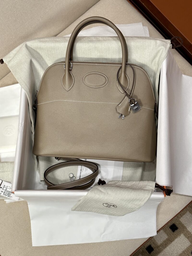 Hermès Bolide 31 Epsom Etoupe Silver Hardware