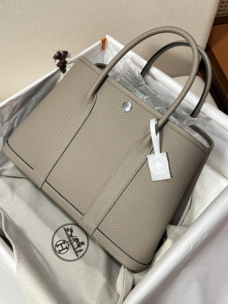 Hermès Garden Party 30 Country Gris Asphalt Silver Hardware - Image 3