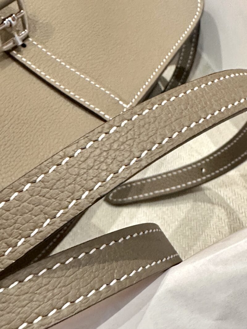 Hermès Halzan 25 Evercolor Etoupe Silver Hardware - Image 9