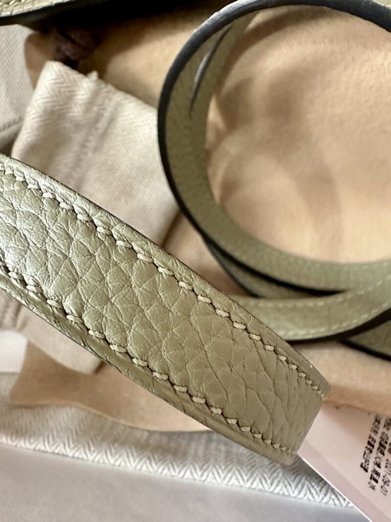 Hermès Halzan 25 Taurillon Clemence & Swift Sauge Silver Hardware - Image 9