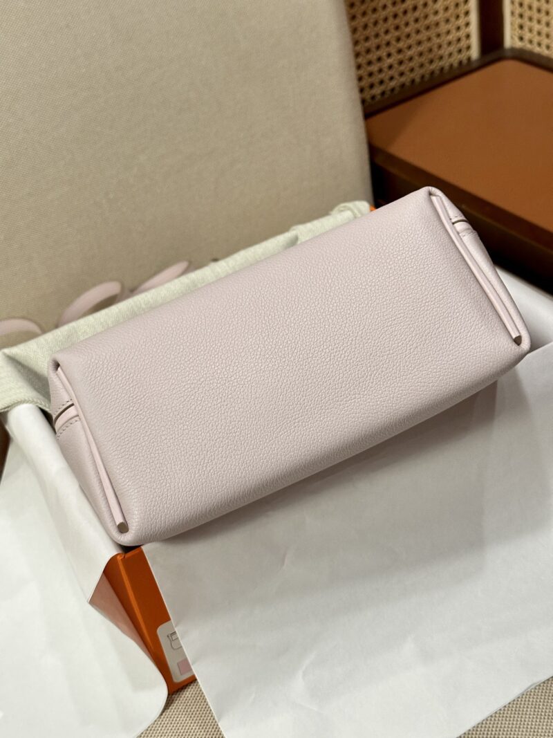 Hermès Mini Kelly 2424 Evercolor & Swift Mauve Pale Silver Hardware - Image 8