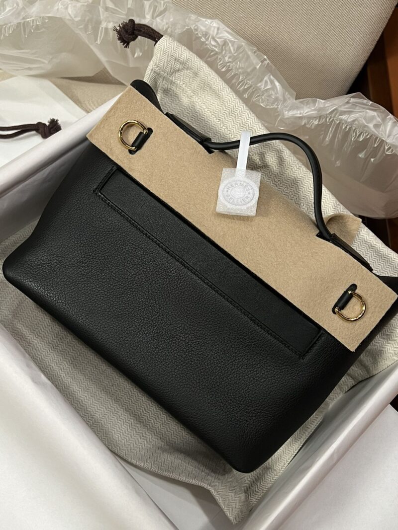 Hermès Mini Kelly 2424 Evercolor & Swift Noir Gold Hardware - Image 6