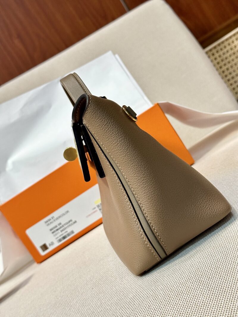 Hermès Mini Kelly 2424 Evercolor & Swift Beige Weimer & Etoupe Gold Hardware - Image 7