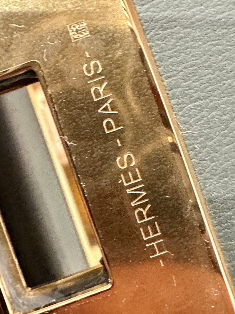 Hermès Mini Kelly 2424 Evercolor Vert Amande Gold Hardware - Image 8