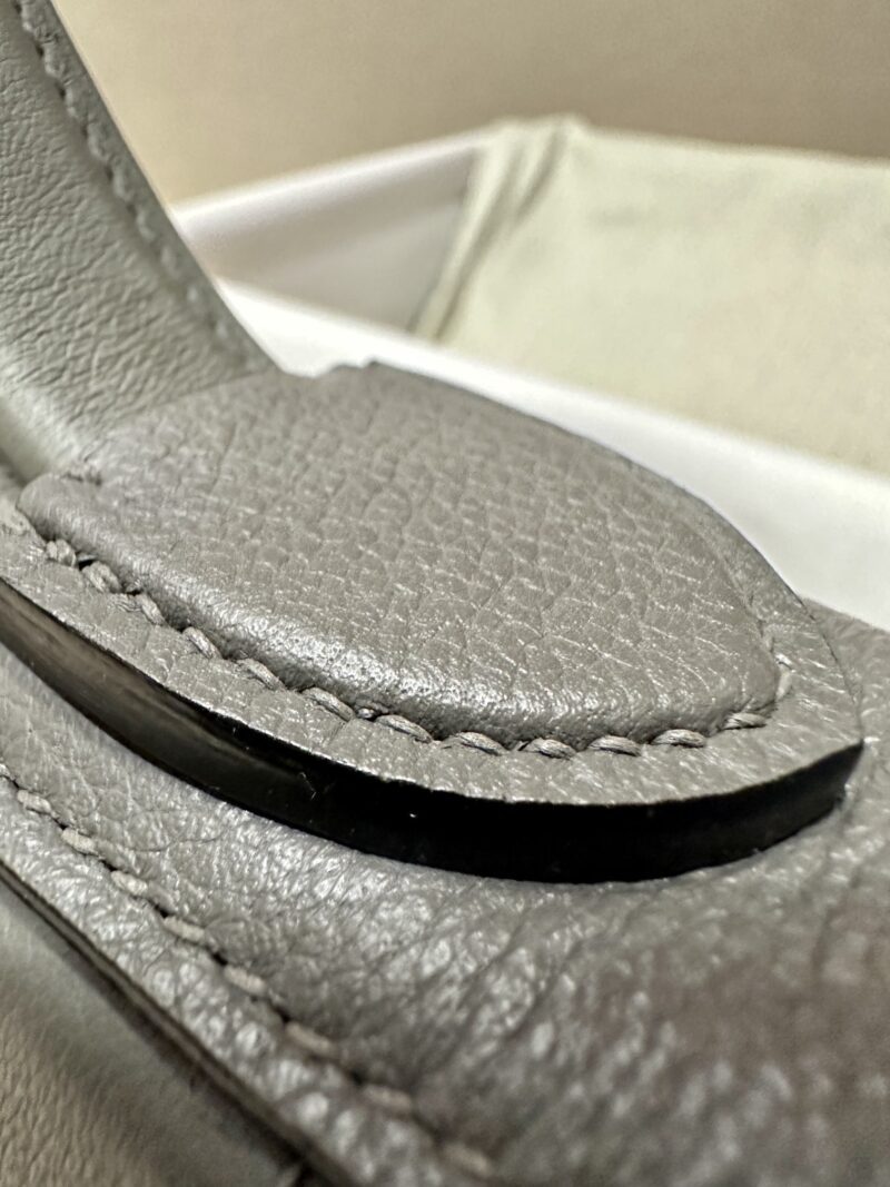 Hermès Mini Kelly 2424 Evercolor & Swift Gris Meyer Silver Hardware - Image 14
