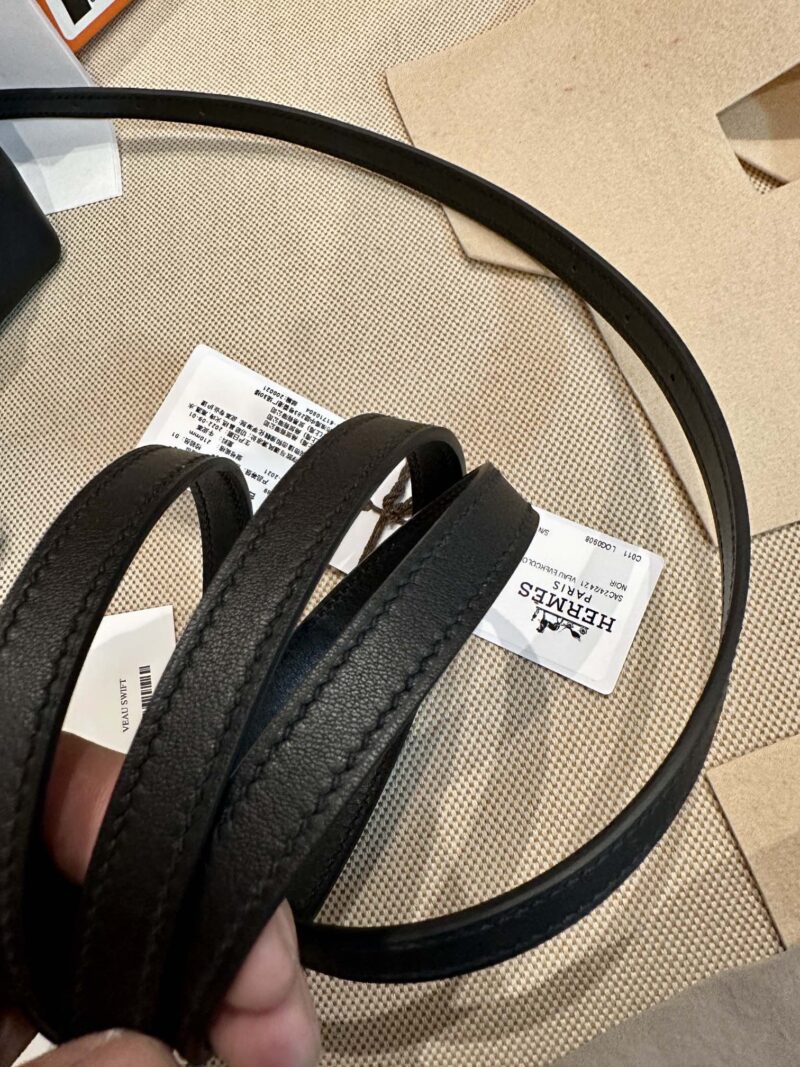 Hermès Mini Kelly 2424 Volupto & Swift Noir Silver Hardware - Image 13