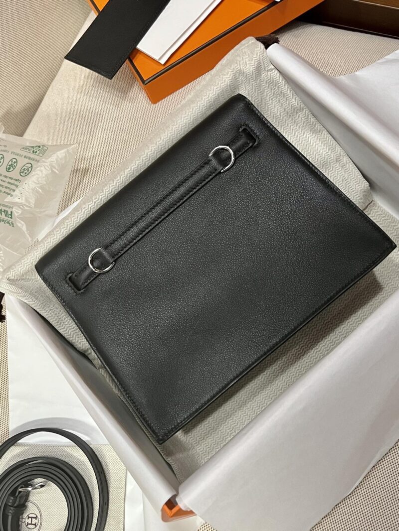 Hermès Kelly Danse 22 Swift Noir Silver Hardware - Image 7