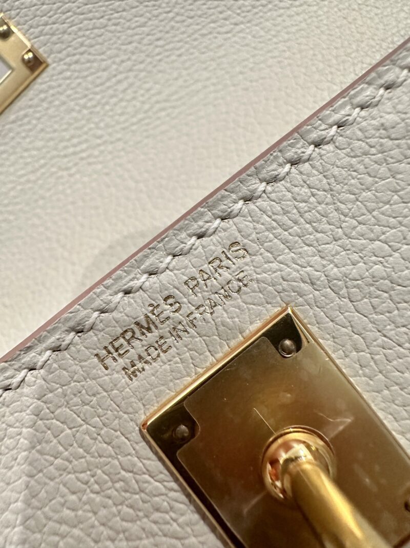 Hermès Kelly Danse 22 Evercolor Craie Silver Hardware - Image 8