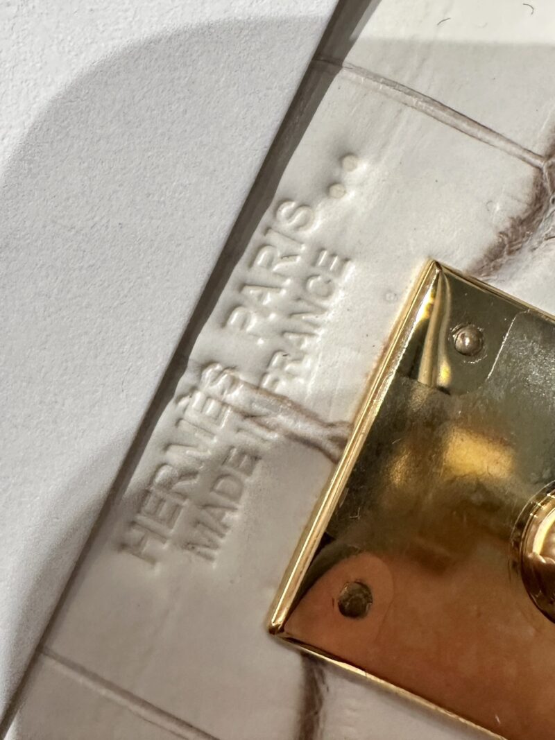 Hermès Kelly Danse 22 Himalaya Niloticus Crocodile Himalaya Gold Hardware - Image 9