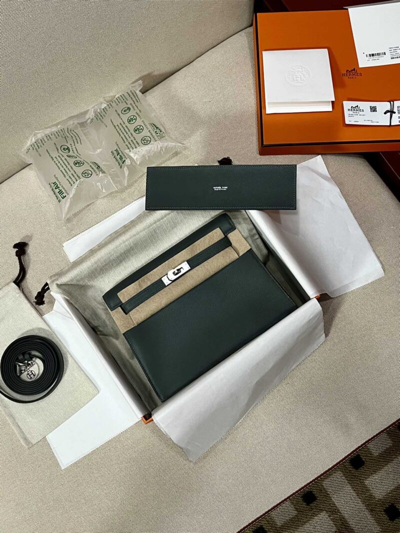 Hermès Kelly Danse 22 Swift Gris Graphite Silver Hardware