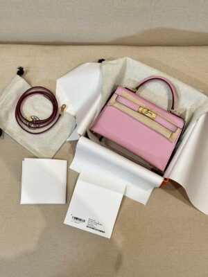 Hermès Mini Kelly 19 Epsom Mauve Sylvestre Gold Hardware