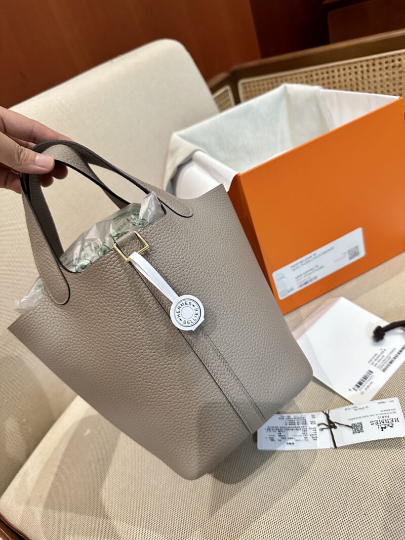 Hermès Picotin 18 Clemence Gris Asphalt Gold Hardware - Image 4