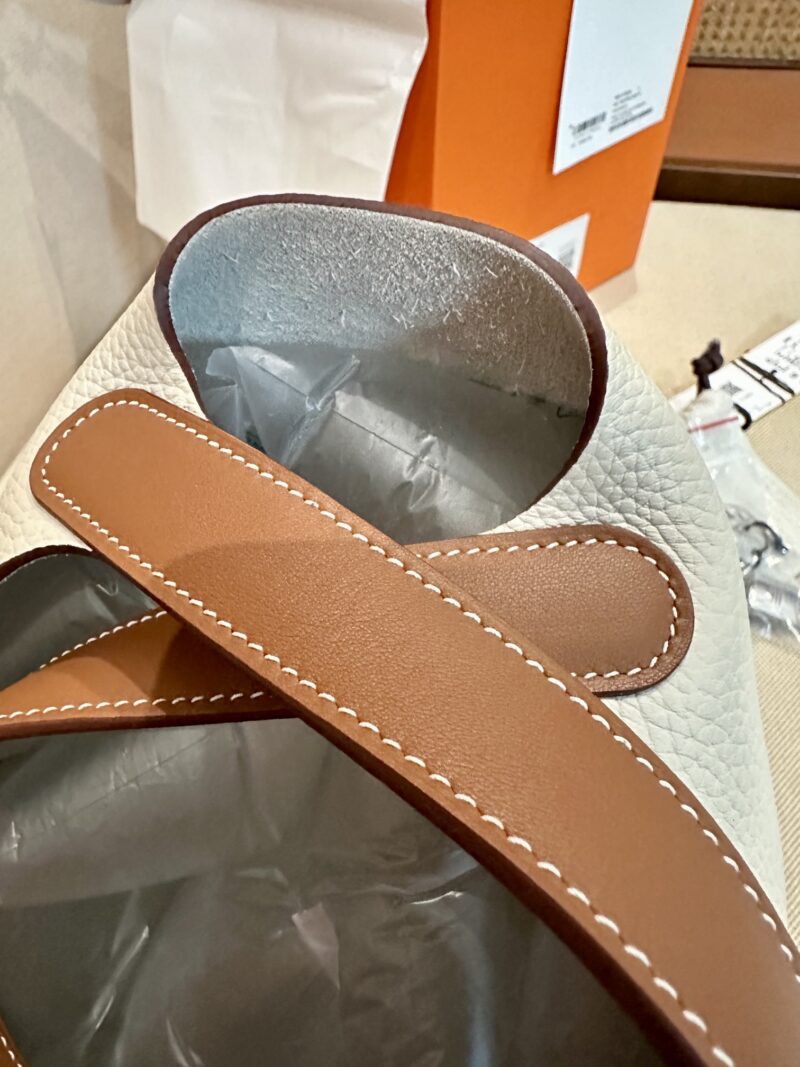 Hermès Picotin 18 Taurillon Clemence &Amp; Swift Craie &Amp; Gold Silver Hardware
