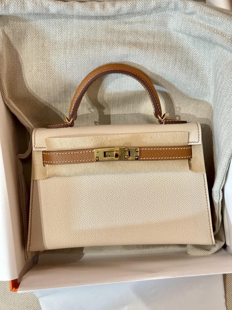 Hermès Mini Kelly 19 Epsom Craie & Gold Gold Hardware - Image 2