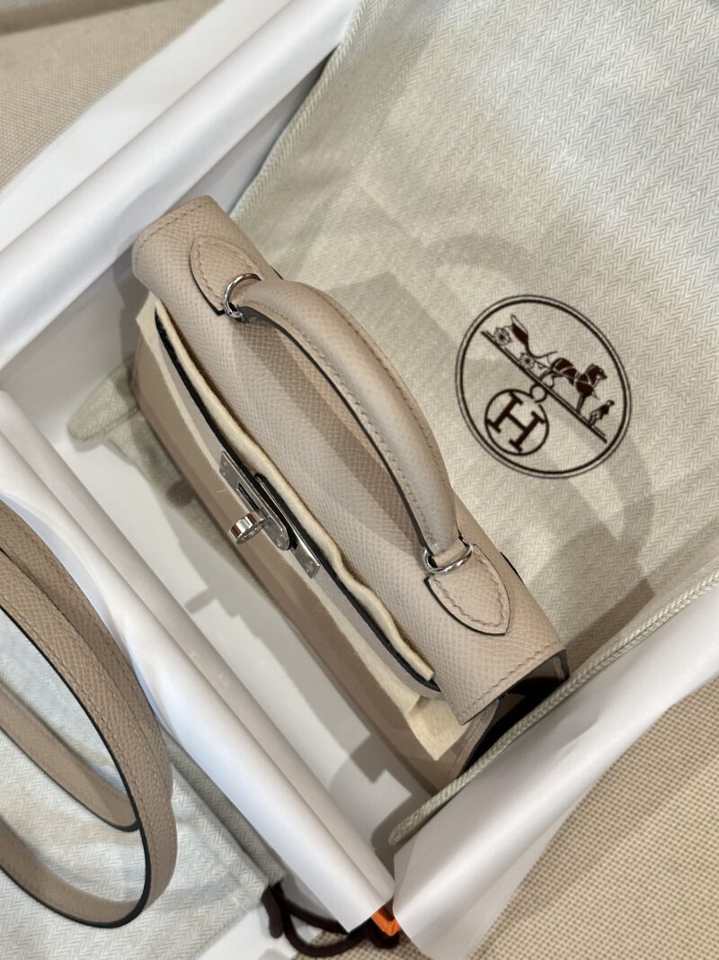 Hermès Mini Kelly 19 Epsom Gris Trench Silver Hardware - Image 3