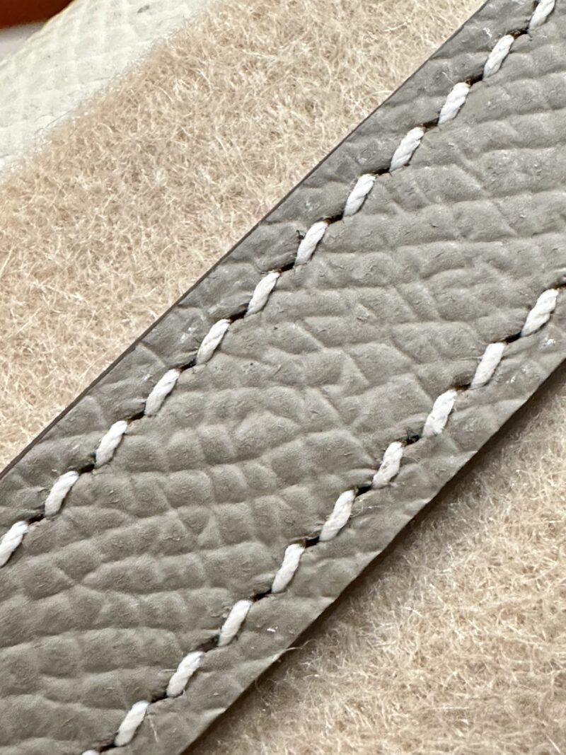 Hermès Mini Kelly 19 Epsom Craie & Gris Asphalt Silver Hardware - Image 16