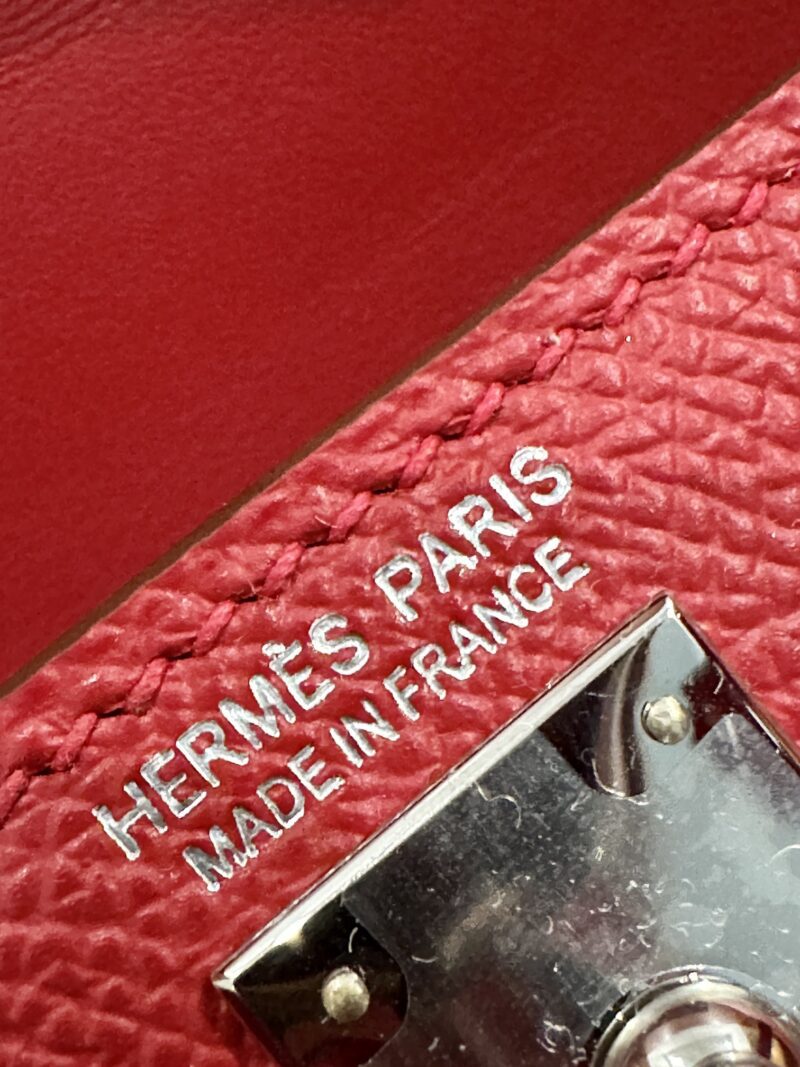Hermès Mini Kelly 19 Epsom Rouge Casaque Silver Hardware - Image 8