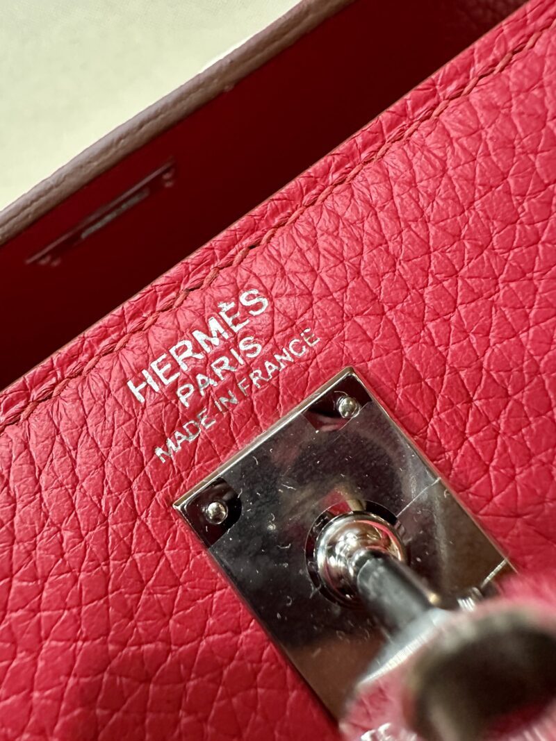 Hermès Kelly 25 Togo Rose Silver Hardware - Image 4