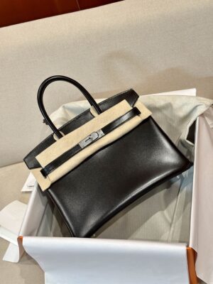 Hermès Birkin 30 Noir Box Palladium Hardware