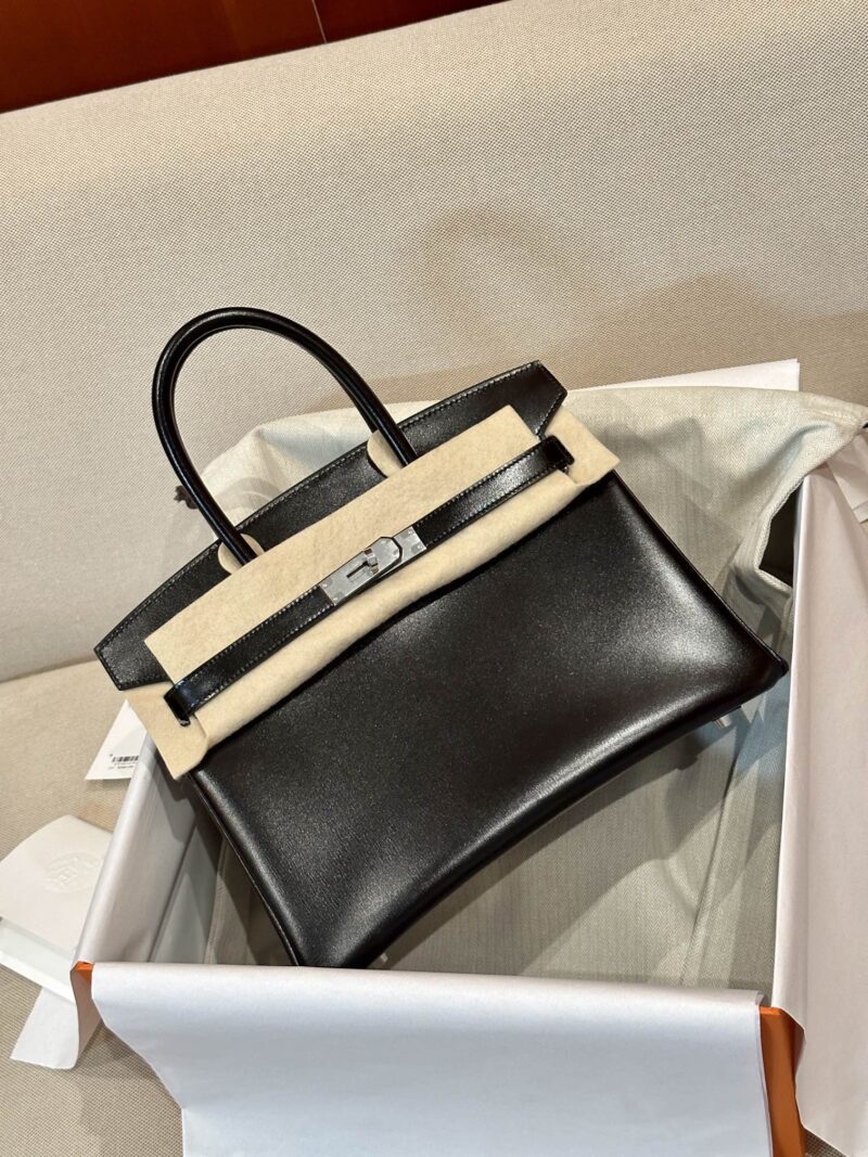 Hermès Birkin 30 Noir Box Palladium Hardware