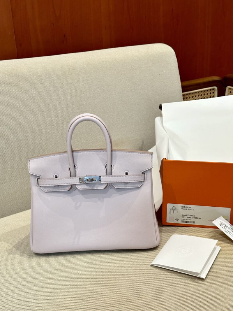 Hermès Birkin 25 Mauve Pale Swift Palladium Hardware