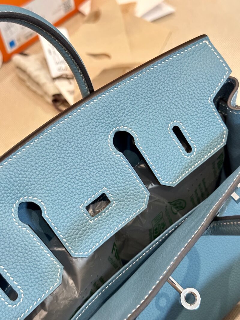 Hermès Birkin 25 Blue Jean Togo Palladium Hardware - Image 7