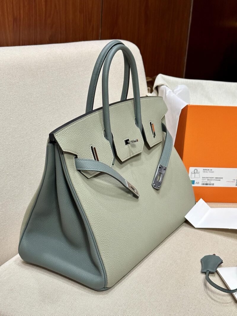Hermès Birkin 35 Sauge, Vert Amande Togo Palladium Hardware - Image 4