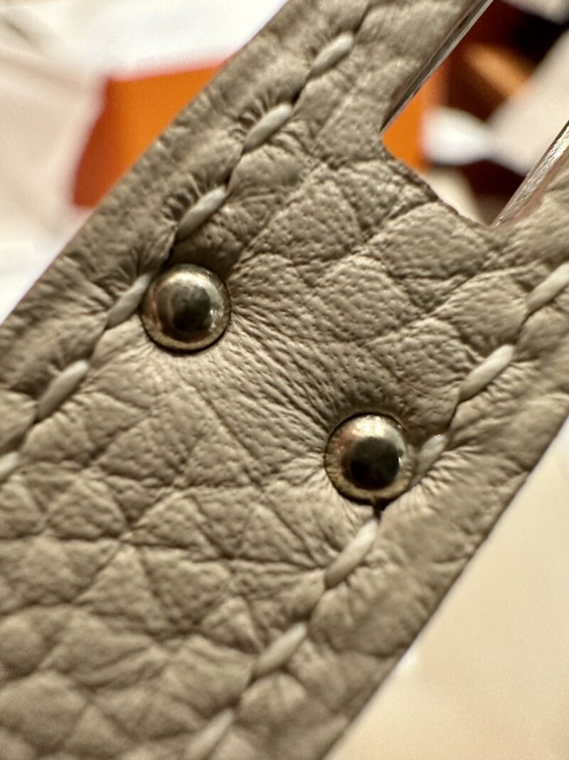Hermès Birkin 25 Craie, Silver Togo Palladium Hardware - Image 11