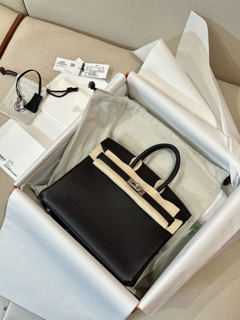 Hermès Birkin 25 Noir, Silver Togo Palladium Hardware