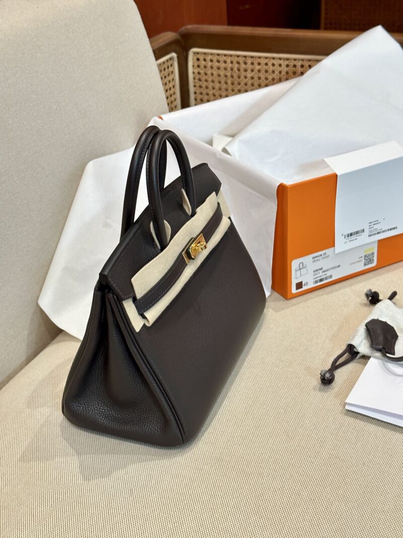 Hermès Birkin 25 Ebene, Gold Togo Gold Hardware - Image 5