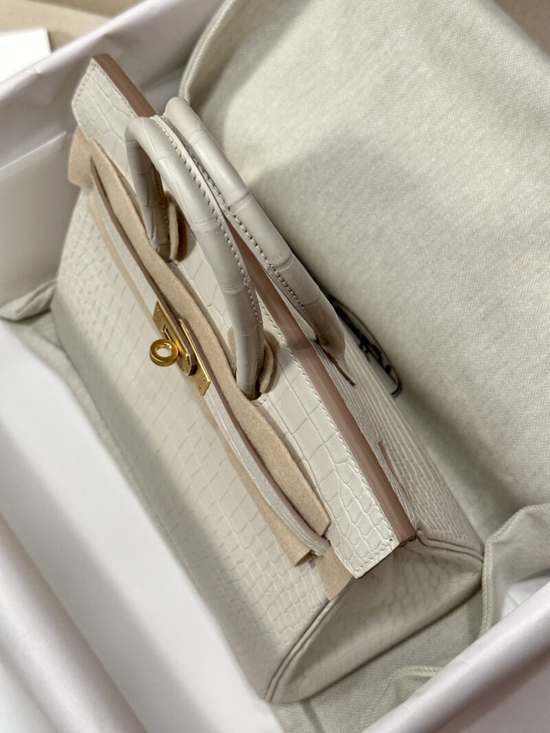 Hermès Birkin 25 Beton Matte Crocodile Gold Hardware - Image 4