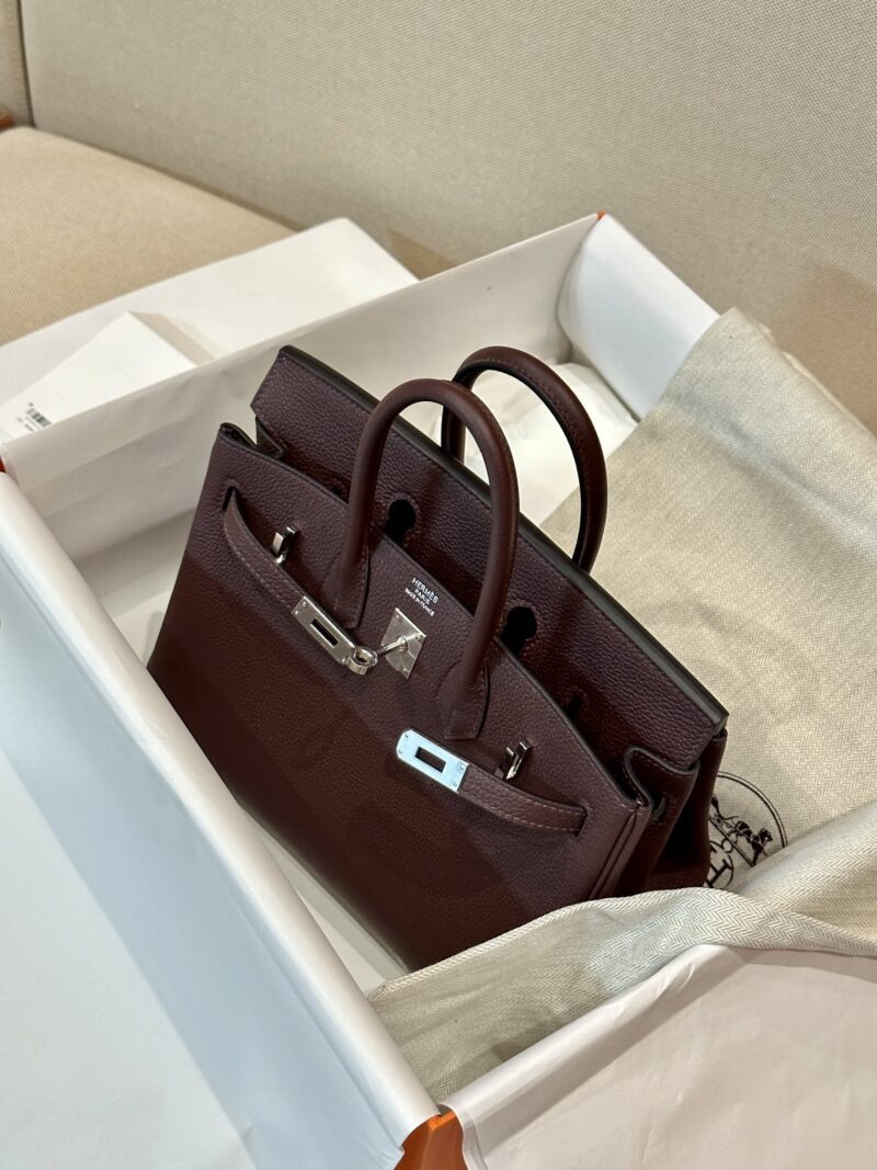 Hermès Birkin 25 Rouge Sellier, Silver Togo Palladium Hardware - Image 3