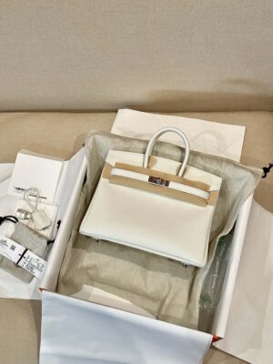 Hermès Birkin 25 New White Swift Palladium Hardware