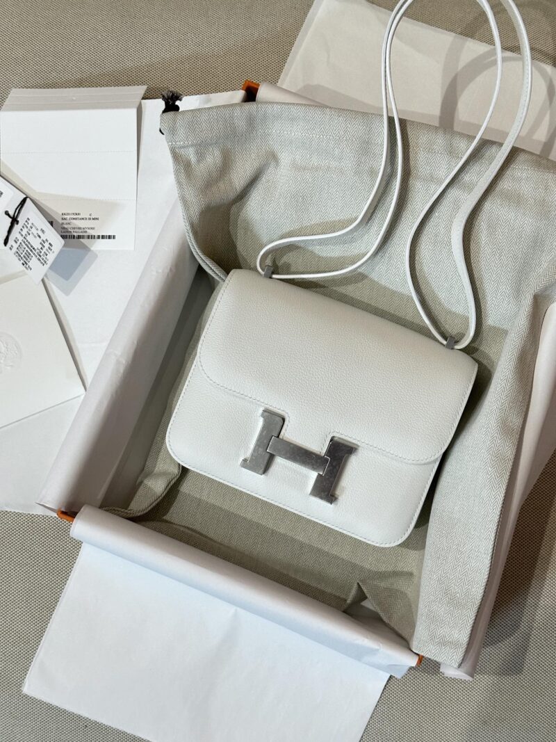 Hermès Constance 19 Blanc Chevre Palladium Hardware
