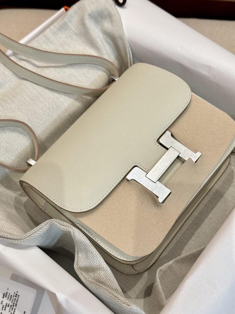Hermès Constance 19 Craie Evercolor Palladium Hardware - Image 3