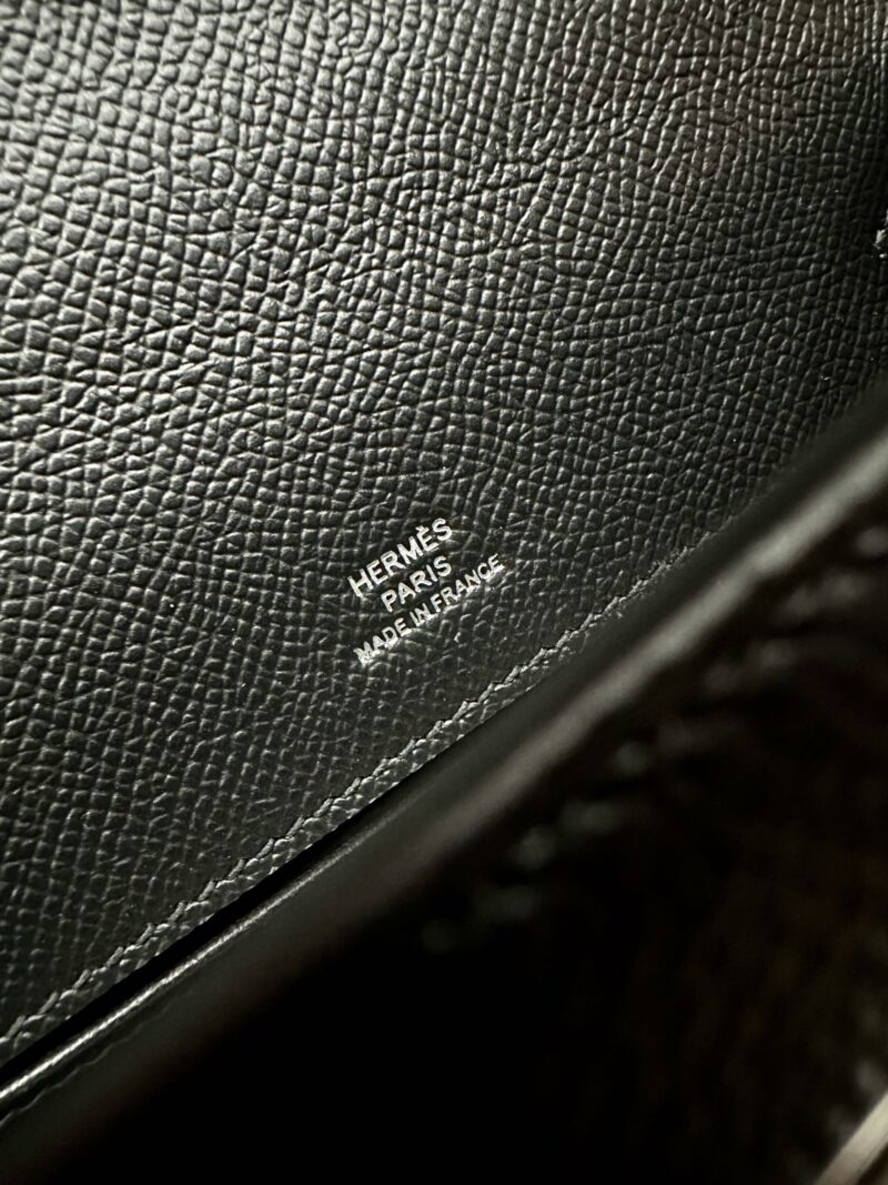 Hermès Kelly Pochette Noir, Beton Swift Palladium Hardware