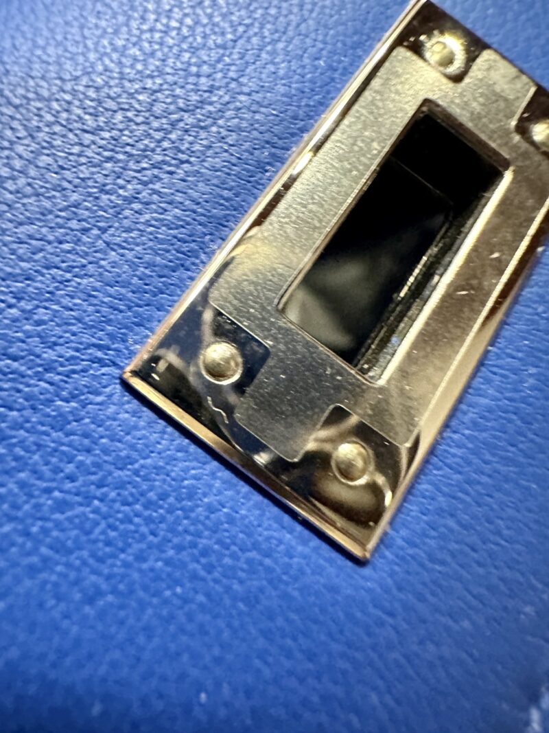 Hermès Kelly Pochette Blue Royal Swift Palladium Hardware