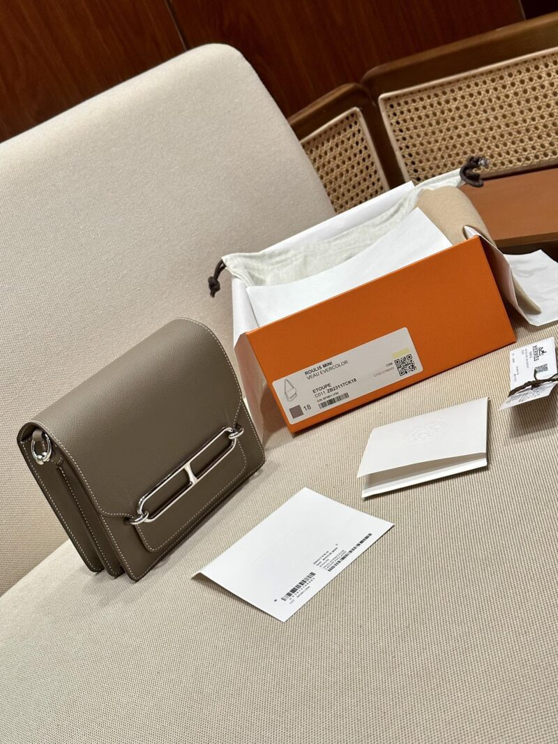 Hermès Roulis 18 Evercolor Silver Silver Hardware - Image 2