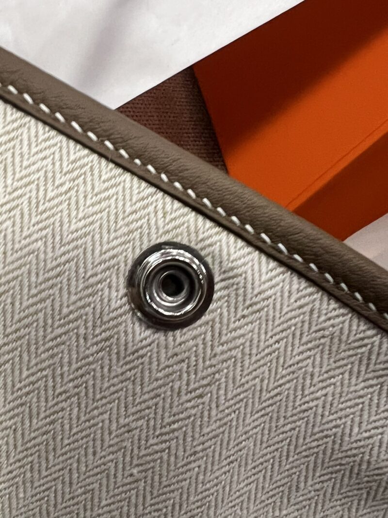 Hermès Garden Party 30 Taurillon Clemence Etoupe Silver Hardware - Image 7