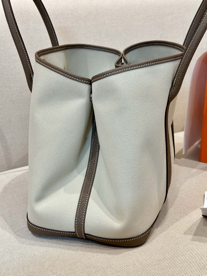 Hermès Garden Party 36 Canvas & Negonda Etoupe Silver Hardware - Image 3