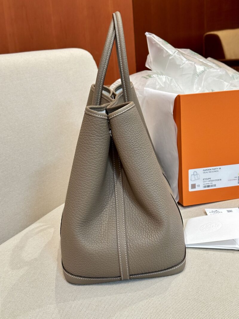 Hermès Garden Party 36 Negonda Etoupe Silver Hardware - Image 4