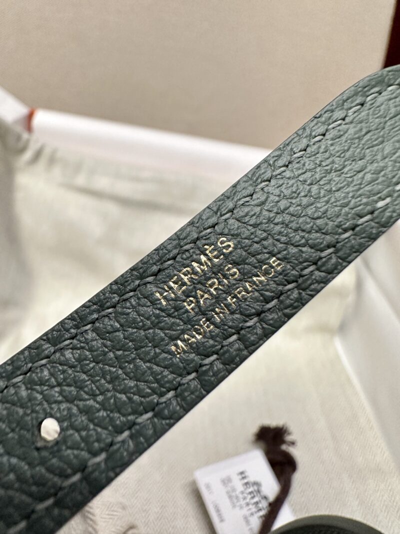 Hermès Halzan 25 Evercolor Vert Amande Gold Hardware - Image 14