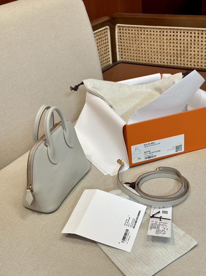 Hermès Mini Bolide 18 Evercolor Beton Gold Hardware