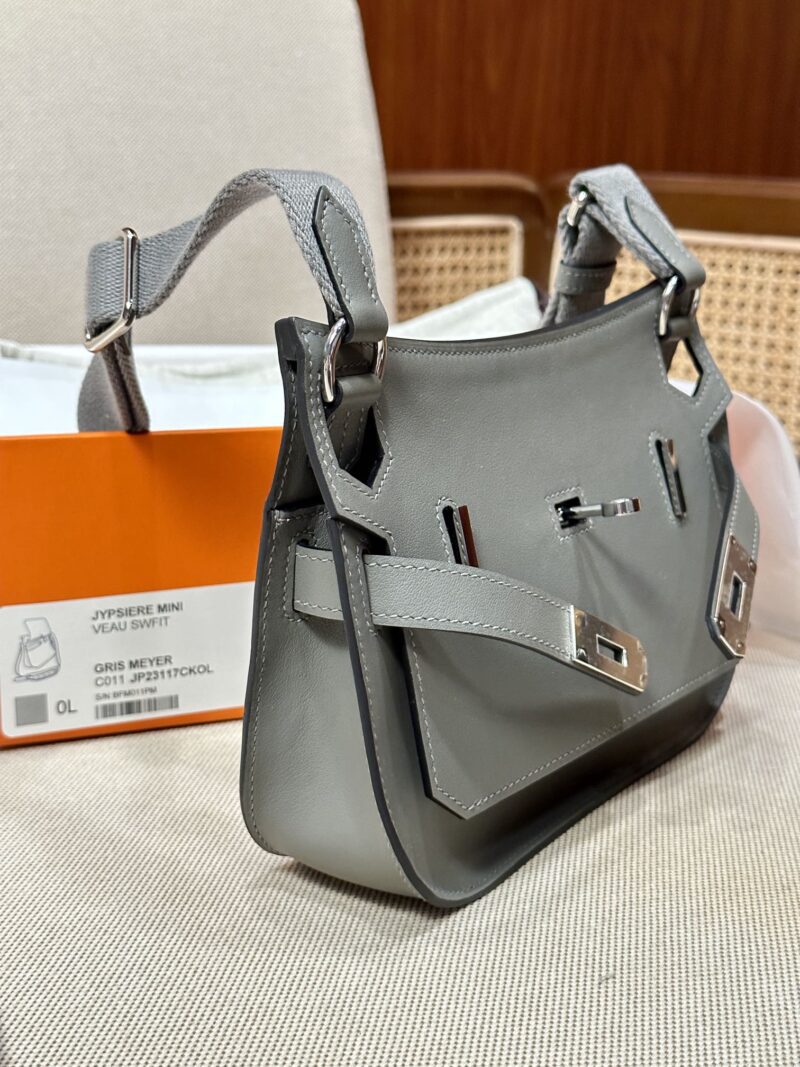 Hermès Jypsiere 23 Swift Gris Meyer Silver Hardware - Image 6