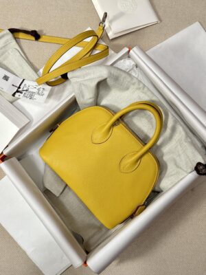 Hermès Mini Bolide 18 Evercolor Amber Silver Hardware