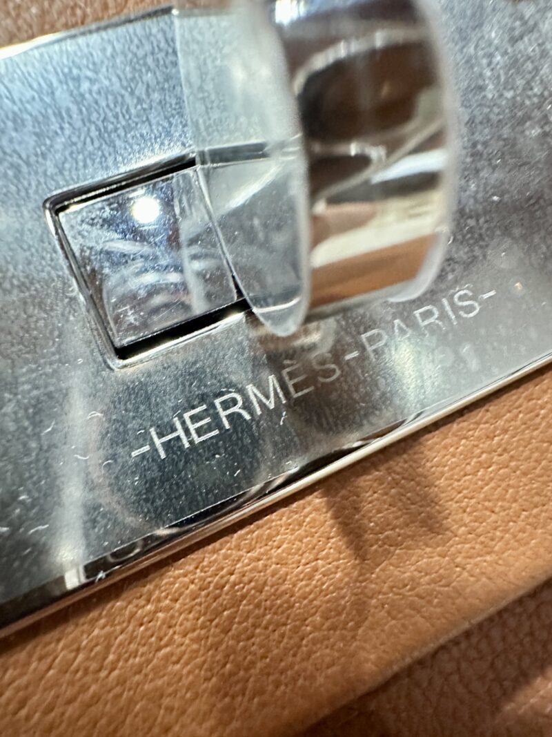 Hermès Mini Kelly 2424 Evercolor & Swift Gold Silver Hardware - Image 6
